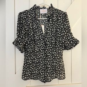 Selkie the bistro blouse, black and white, size small